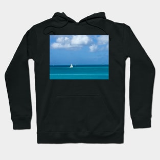 White Sailboat in Antigua Hoodie